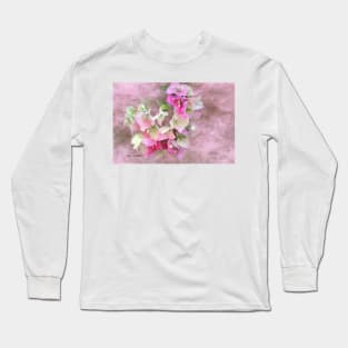 Pink Bougainvillea Flowers Digital Art Long Sleeve T-Shirt